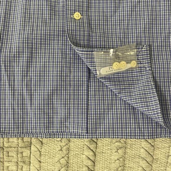 Polo Ralph Lauren Men's Blue Plaid Dress Shirt - Picture 4 of 7